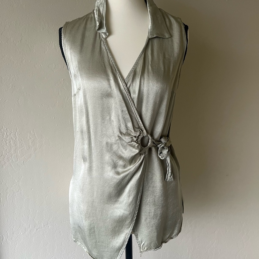 Anthropologie light green Wrap Blouse‎